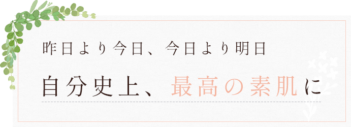 昨日より今日、今日より明日。自分史上、最高の素肌に